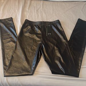 Black Faux Leather Leggings NWT